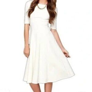 NWT Dantiya Half Sleeve Elegant Back Zipper A-Line Midi Dress Sz XS